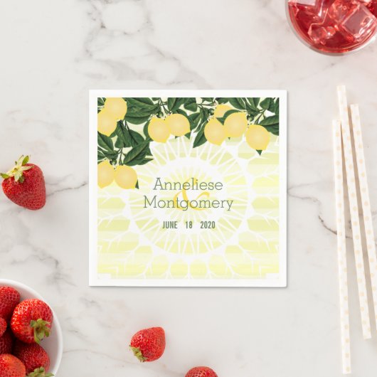 Zitrusfrüchte mit Streifen - Hochzeit Serviette (Beispiel)