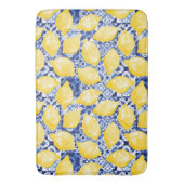 Zitrusfrüchte Mittelmeer Blauer Ton Badematte (Vorderseite Vertikal)