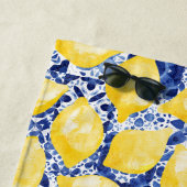 Zitrusfrüchte Mittelmeer Blauer Ton Strandtuch (Beispiel)
