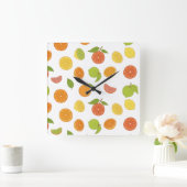 Zitrusfrüchte-Motiv Quadratische Wanduhr (Zuhause)