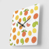 Zitrusfrüchte-Motiv Quadratische Wanduhr (Winkel)