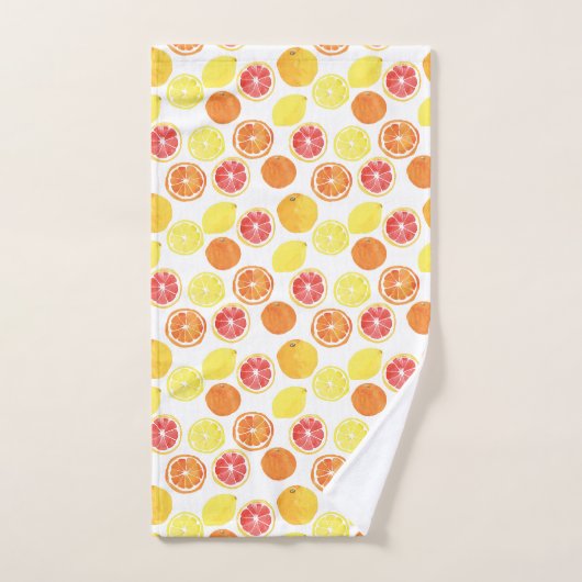 Zitrusfrüchte-Muster Badhandtuch Set (Handtuch)