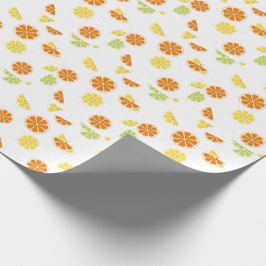 Zitrusfrüchte-Musterpapier Geschenkpapier (Ecke)