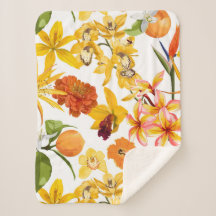 Zitrusfrüchte nahtlos mit Fruchtzweig, Blume