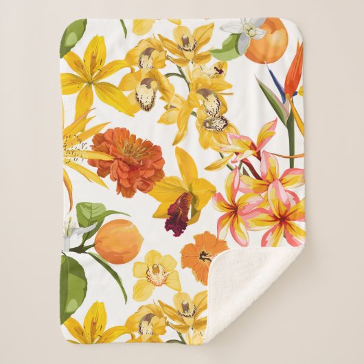 Zitrusfrüchte nahtlos mit Fruchtzweig, Blume Sherpadecke (Vorderseite)