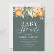 Zitrusfrüchte, Orange + Blüte Babydusche