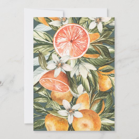 Zitrusfrüchte, Orange + Blüte Babydusche (Rückseite)