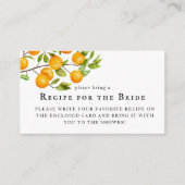 Zitrusfrüchte Orange Brautparty Recipe Anfrage Begleitkarte (Vorderseite)