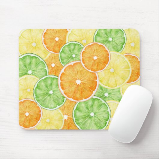 Zitrusfrüchte Orange, Limon und Zitronenfrüchte Mousepad (Mit Mouse)