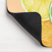 Zitrusfrüchte Orange, Limon und Zitronenfrüchte Mousepad (Ecke)