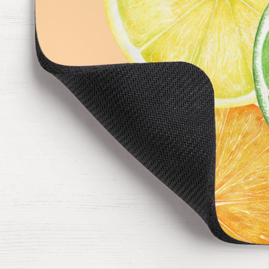 Zitrusfrüchte Orange, Limon und Zitronenfrüchte Mousepad (Ecke)