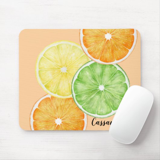 Zitrusfrüchte Orange, Limon und Zitronenfrüchte Mousepad (Mit Mouse)