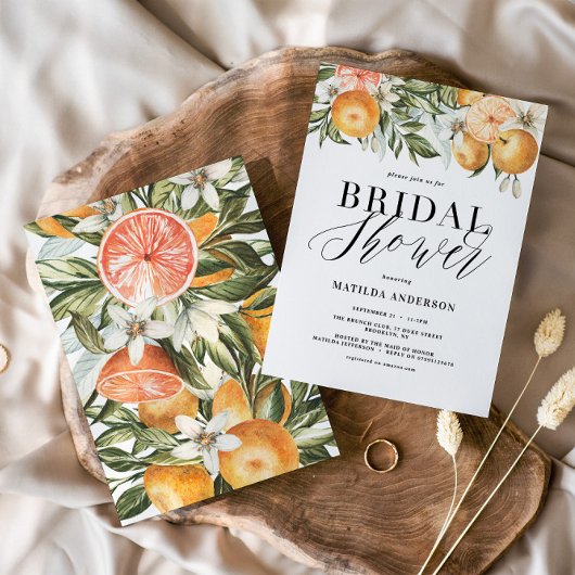 Zitrusfrüchte, Orangen, Blüten Brautparty Party