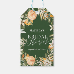 Zitrusfrüchte, Orangen, Blüten Brautparty Party Geschenkanhänger