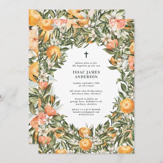 Zitrusfrüchte, Orangen + Blüten Taufe (Vorne/Hinten)