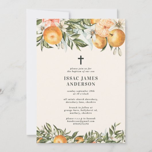 Zitrusfrüchte, Orangen + Blüten Taufe (Vorderseite)