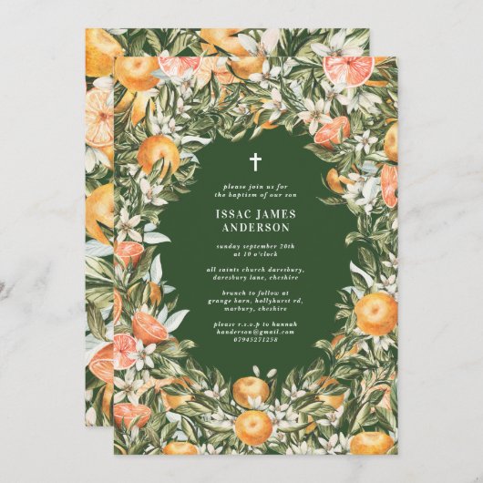 Zitrusfrüchte, Orangen + Blüten Taufe (Vorne/Hinten)