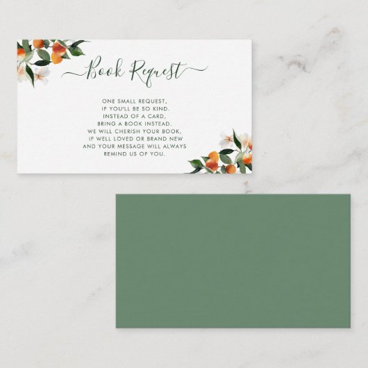 Zitrusfrüchte Orangen kleine Süsse Buchanforderung Begleitkarte (Vorne/Hinten)