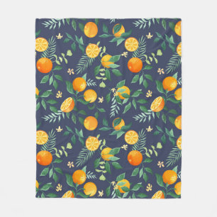 Zitrusfrüchte: Orangen mit tropischem Flair Fleecedecke