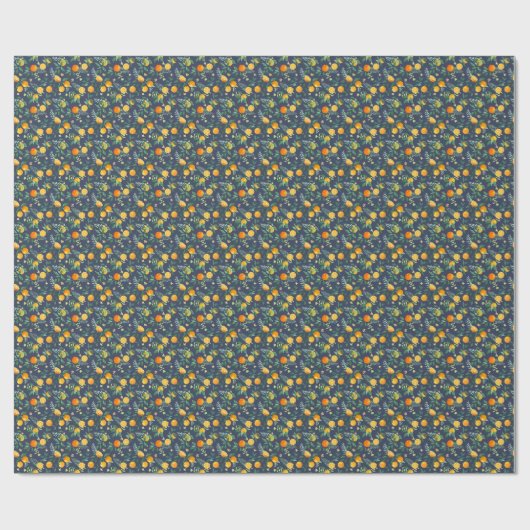 Zitrusfrüchte: Orangen mit tropischem Flair Geschenkpapier (Flach)