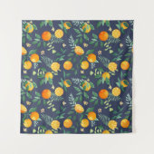Zitrusfrüchte: Orangen mit tropischem Flair Wandteppich (Vorderseite)
