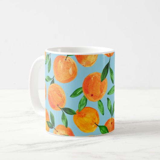 Zitrusfrüchte-Orangen-Muster Kaffeetasse (Vorderseite Links)