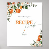 Zitrusfrüchte-Orangen verließ hier Ihre Kochkarte Poster (Vorne)