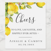 Zitrusfrüchte Orchard, Personalisiertes Weinlabel Weinetikett (Einzelnes Label)