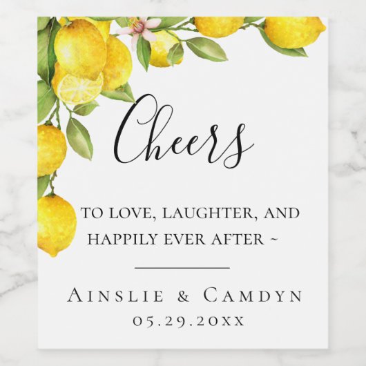 Zitrusfrüchte Orchard, Personalisiertes Weinlabel Weinetikett (Einzelnes Label)