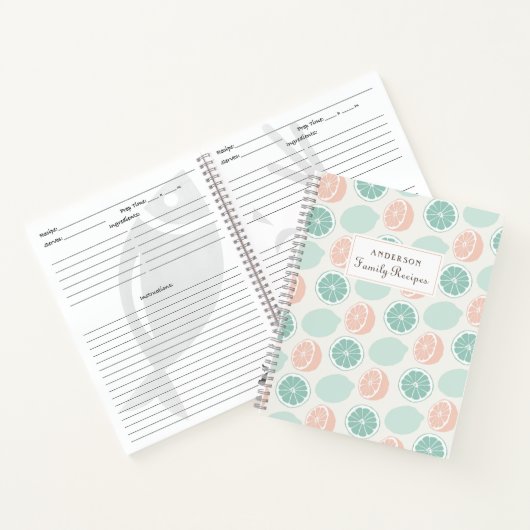 Zitrusfrüchte Personalisiertes Familienrezept Buch (Innenseite)