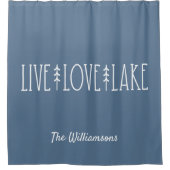 Zitrusfrüchte Pine Tree Personalisiert Blue Duschvorhang (Vorderseite)