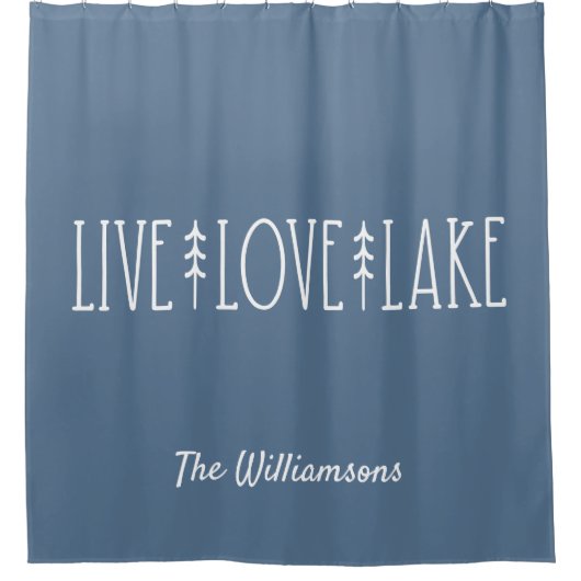 Zitrusfrüchte Pine Tree Personalisiert Blue Duschvorhang (Vorderseite)