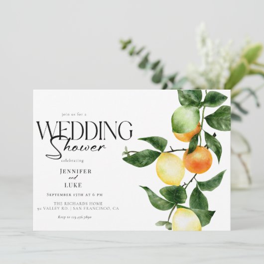 Zitrusfrüchte | POLTERABEND Einladung (Stehend Vorderseite)