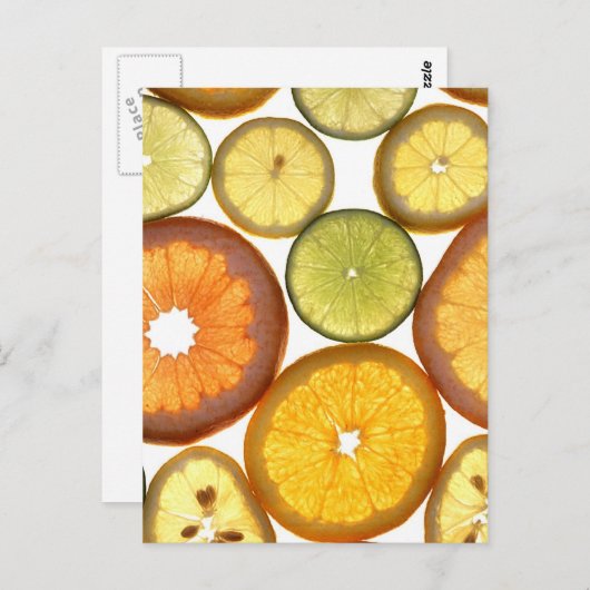 Zitrusfrüchte Postkarte (Vorne/Hinten)