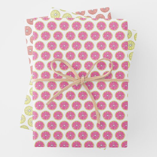 Zitrusfrüchte Scheiben Grapefruit Lemon Orange Geschenkpapier Set (Beispiel)