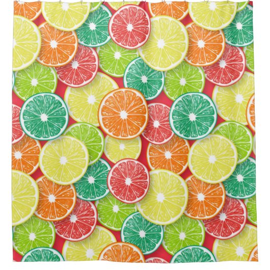 Zitrusfrüchte-Scheiben Pop Art 2 Duschvorhang (Vorderseite)