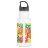 Zitrusfrüchte-Scheiben Pop Art 2 Edelstahlflasche (Rückseite)