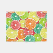 Zitrusfrüchte-Scheiben Pop Art 2 Fleecedecke (Vorderseite (Horizontal))