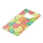 Zitrusfrüchte-Scheiben Pop Art 2 Geldbeutel Flaschenöffner (Rückseite Schrägansicht)