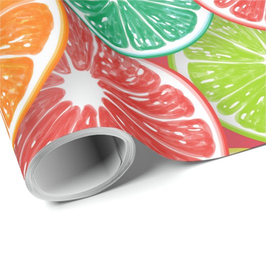 Zitrusfrüchte-Scheiben Pop Art 2 Geschenkpapier (Rolleneckpunkt)