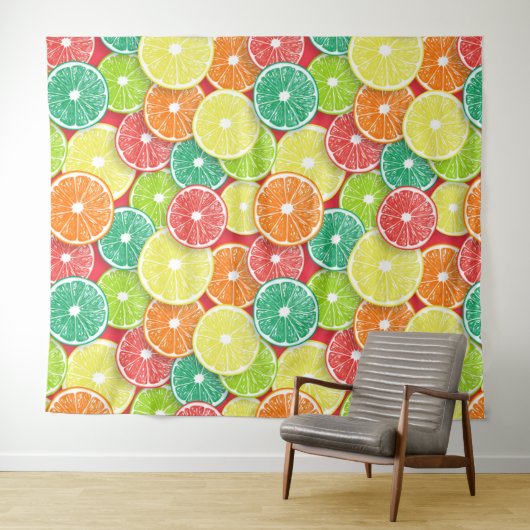 Zitrusfrüchte-Scheiben Pop Art 2 Wandteppich (Beispiel (Horizontal))