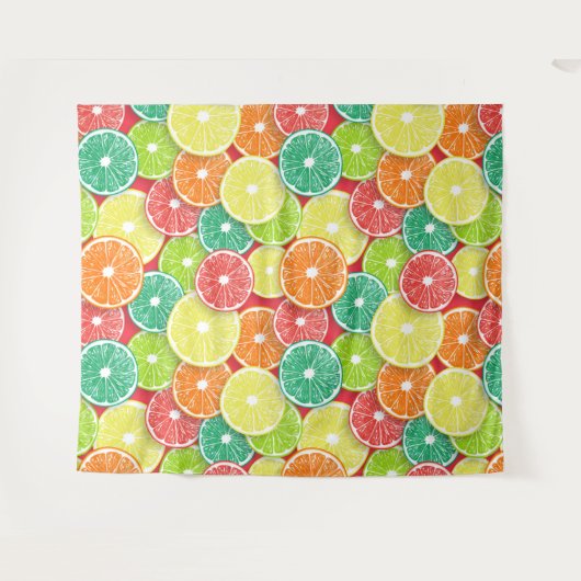 Zitrusfrüchte-Scheiben Pop Art 2 Wandteppich (Vorderseite (Horizontal))