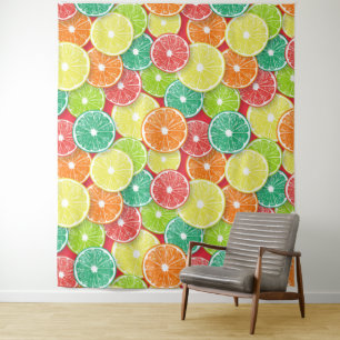 Zitrusfrüchte-Scheiben Pop Art 2 Wandteppich