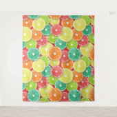 Zitrusfrüchte-Scheiben Pop Art 2 Wandteppich (Vorderseite)