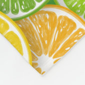 Zitrusfrüchte-Scheiben Pop Art 3 Fleecedecke (Ecke)