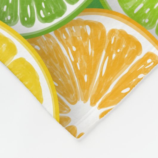 Zitrusfrüchte-Scheiben Pop Art 3 Fleecedecke (Ecke)