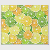 Zitrusfrüchte-Scheiben Pop Art 3 Geschenkpapier (Flach)