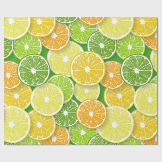 Zitrusfrüchte-Scheiben Pop Art 3 Geschenkpapier (Flach)