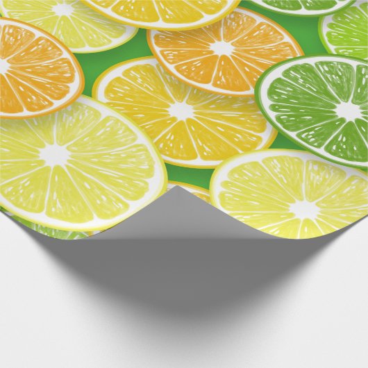 Zitrusfrüchte-Scheiben Pop Art 3 Geschenkpapier (Ecke)