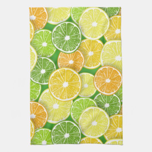 Zitrusfrüchte-Scheiben Pop Art 3 Geschirrtuch (Vertikal)